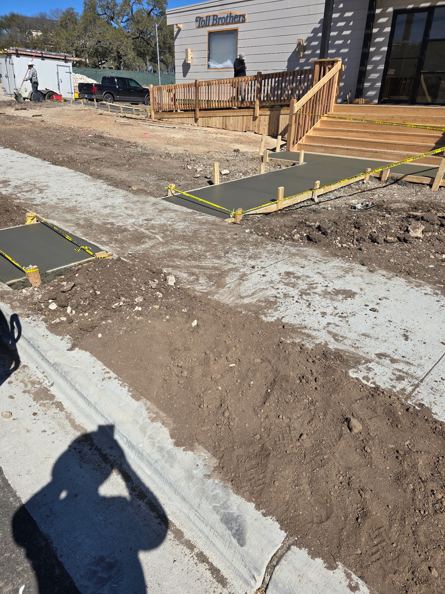 Toll Brothers commercial sidewalk pour